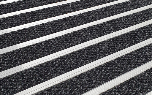 Close up Product image of Aluminium Architectural Mat with Charcoal Inserts - Made to Measure