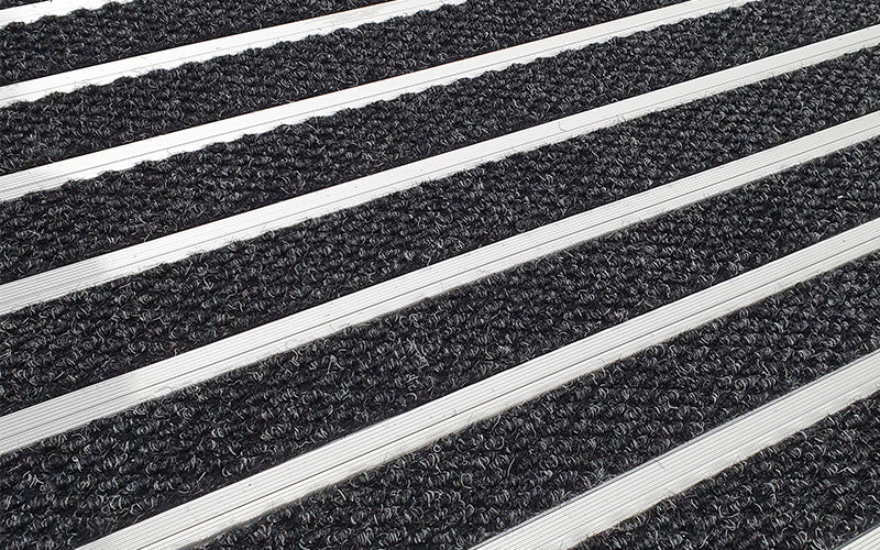 Close up Product image of Aluminium Architectural Mat with Charcoal Inserts - Made to Measure