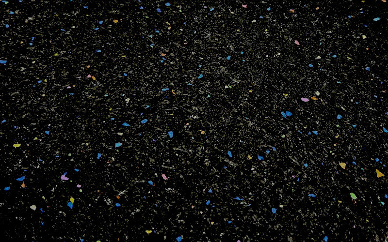 close up image of the speckled acousta rubber underlay matting