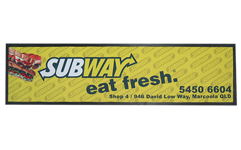 Full product image of a Bar Mat used at a retail counter.