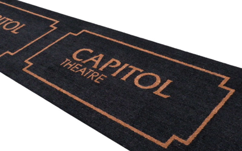 Coir Logo Inlay Mat - Black - Custom Size