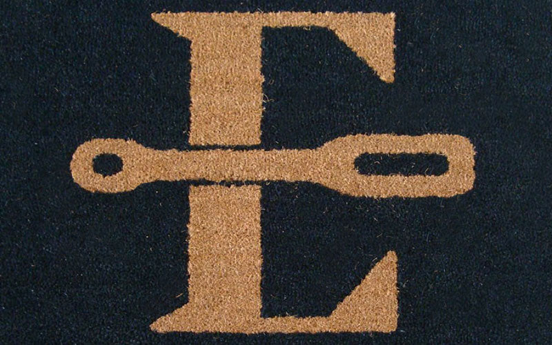 Coir Logo Inlay Mat - Black - Custom Size