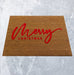 Full product image of Coir Embossed Logo Mat with Red Embossed Text for Christmas