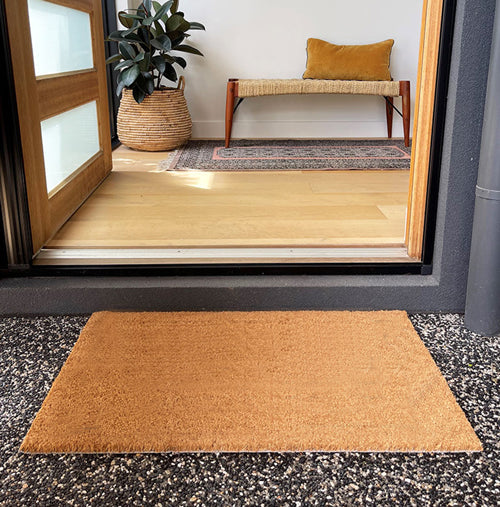 Natural Coir Doormat At Home Entrance