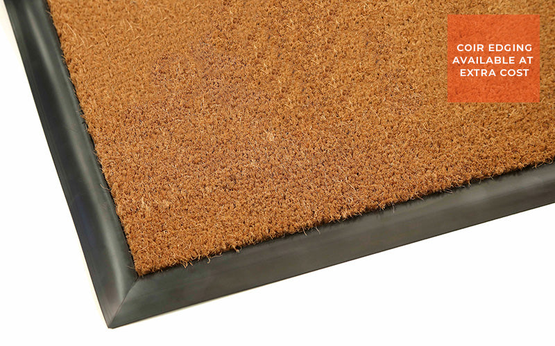 Corner product image of natural Coir Matting with edging
