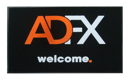 Full product image of the dirtstopper logo mat that has an embossed logo