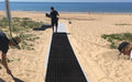 Insitu image of the ground  stabilising paver used at the beach