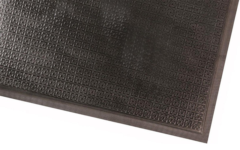 Corner product image of black nitrile rubber Happy Feet Texture Top Mat