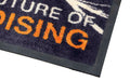 Corner image of the rubber edging on the high def printed mat.