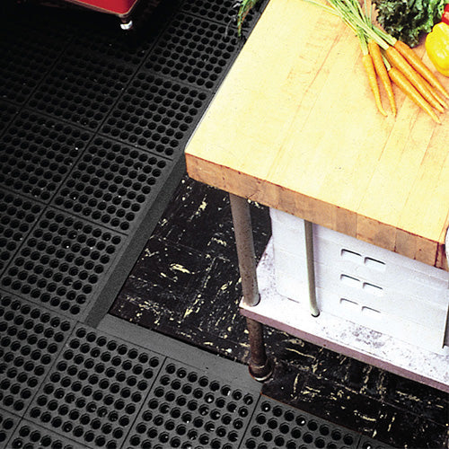 Example image of black ramp on 24/seven interlocking mat - holes