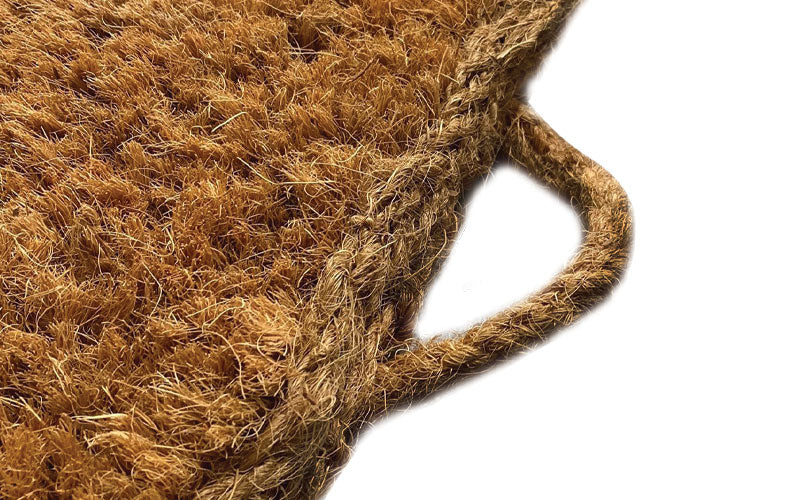 Close up of the handle on the mat which helps with easily transporting and moving the livestock breeding mat around.