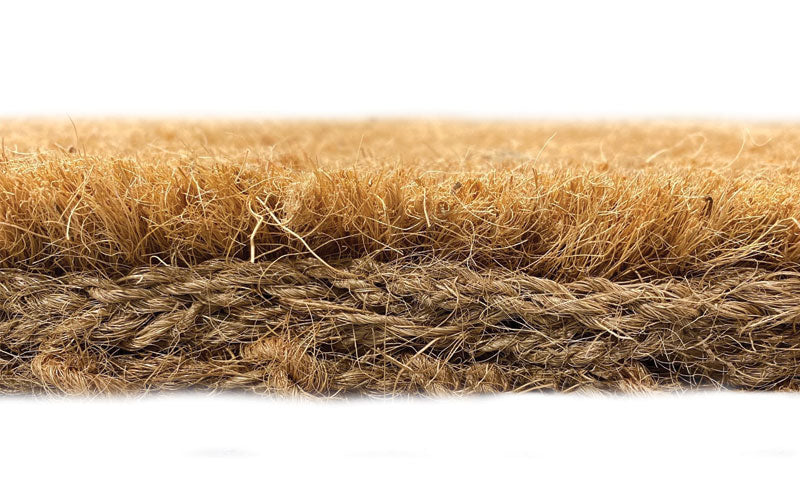 Side view of the thick coir livestock breeding mat.