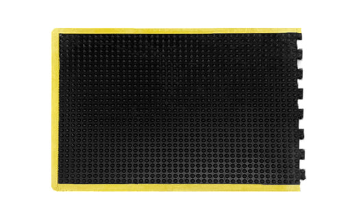 End piece of the ortho stand black with yellow safety borders