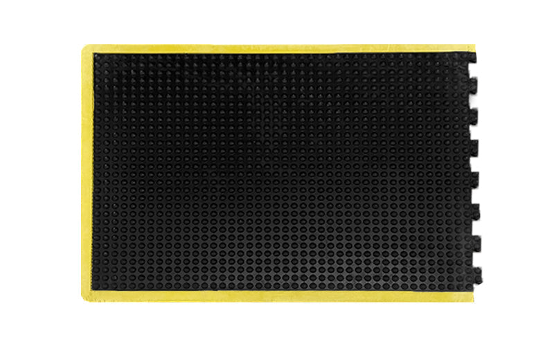 End piece of the ortho stand black with yellow safety borders