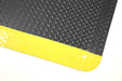 Corner image of the bevelled yellow safety borders on the Safety Alert Spongecote made to measure.