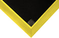 Corner product image of rubber, black and yellow Sanitising Foot Bath used to disinfect shoes