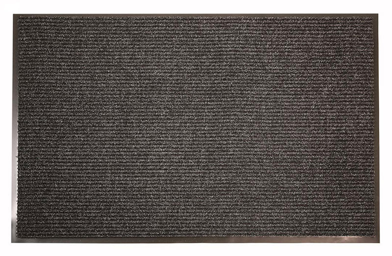 Full product image of charcoal, polypropylene Super Brush Mat made for commercial and residential entrances
