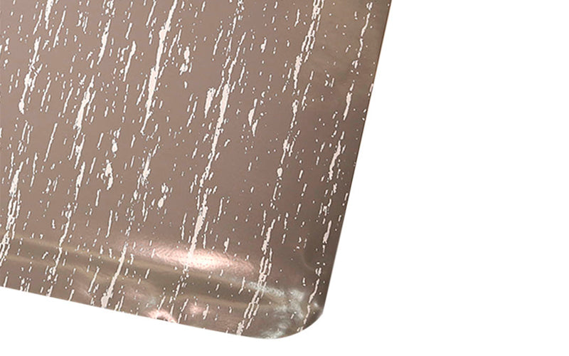 Corner image of the grey tile top premier mat perfect for hospitals.