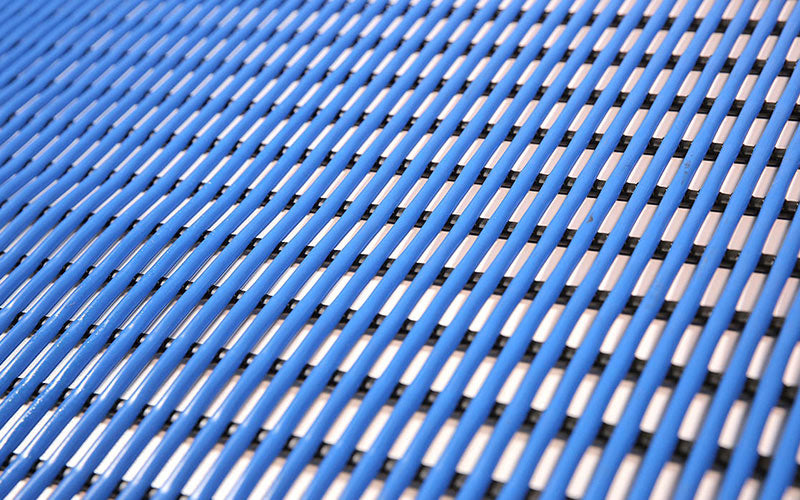 Close up product image of blue, Tubular PVC Matting
