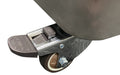 close up image of lockable wheel on umbrella dryer