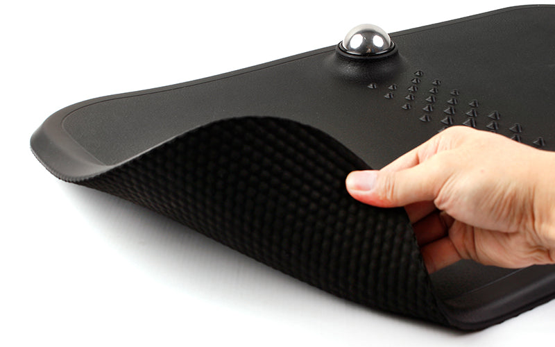 Backing image of black rubber foam anti-fatigue Vitalise Mat