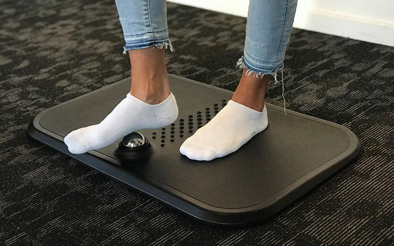 Insitu product image of black rubber foam anti-fatigue Vitalise Mat using sensory massage ball