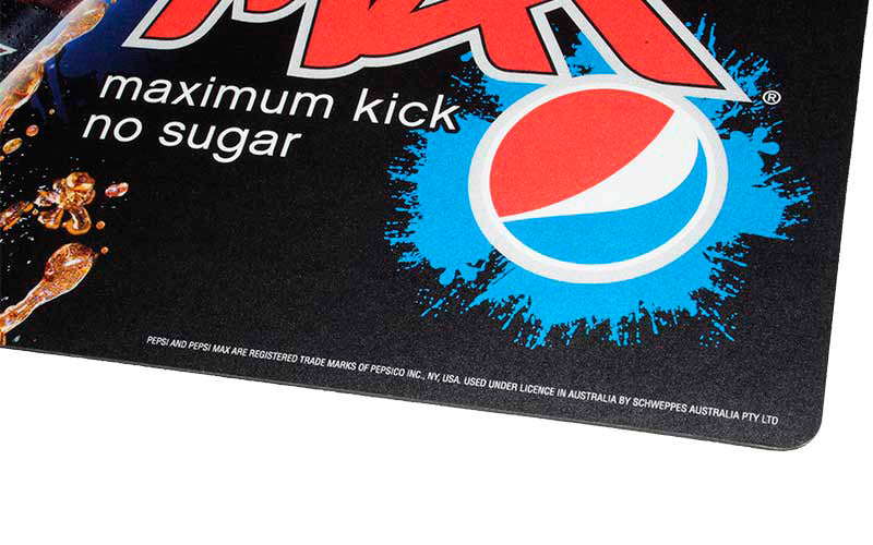 Corner image of the Counter Ad Mat 3mm which is made from heavy duty PVC.