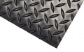 Corner image of the diamond plate vinyl runner in black