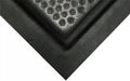 Corner image of the happy feet grip top in black nitrile rubber which is Chemical, animal fat and petroleum resistant