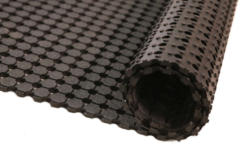 Front and back of the multipurpose runner roll that has a studded back.