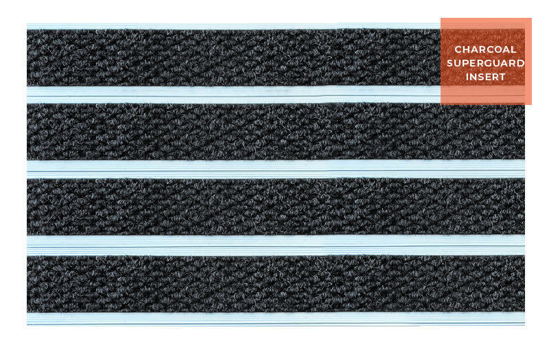 Product shot of Aluminium Architectural Mat with Charcoal Superguard Inserts for commercial buildings