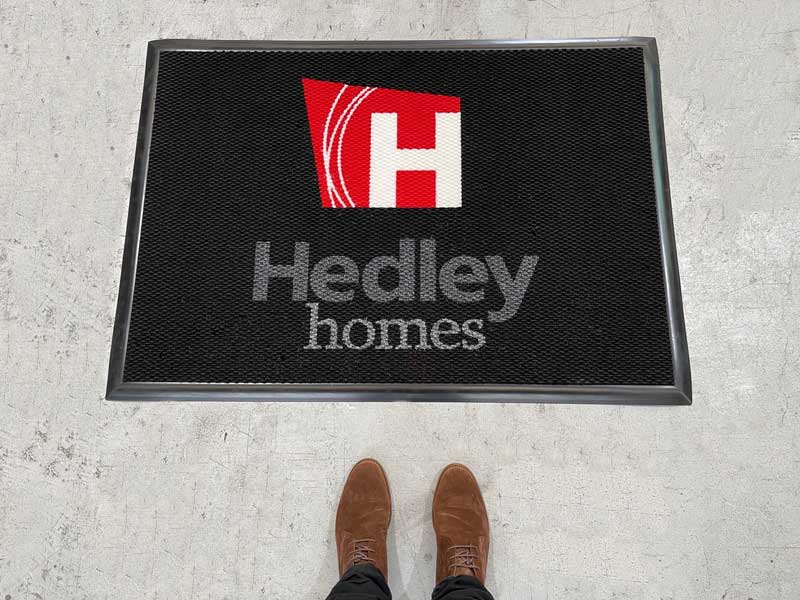 Full product image of polypropylene, black base Superguard Logo Inlay Mat for business